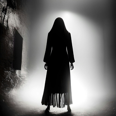 Silhouette dans l'ombre avançant vers la lumière - sortir de la honte après un trauma - hypnose Ajaccio